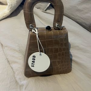 Kenny Croc-Embossed Leather Top Handle Bag
